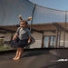 A small child jumps on an Acon trampoline.
